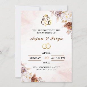 Tarjeta de invitación para compromiso indio