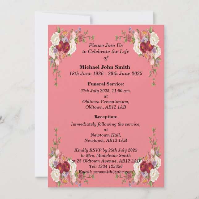 Tarjeta de invitación para conmemoración Minimalis (Anverso)