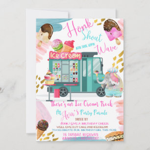 Tarjeta de invitación para cumpleaños con gritos