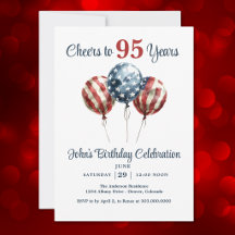 Tarjeta de invitación para cumpleaños de 95 años