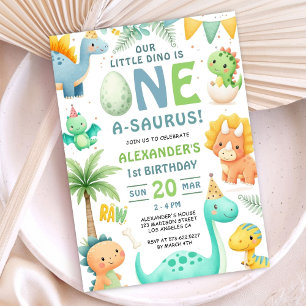 Tarjeta de invitación para cumpleaños de dinosauri