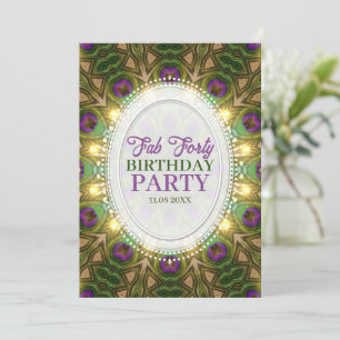 Tarjeta de Invitación para Cumpleaños Fab Forty de