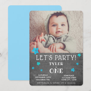 Tarjeta de invitación para cumpleaños número 1 con