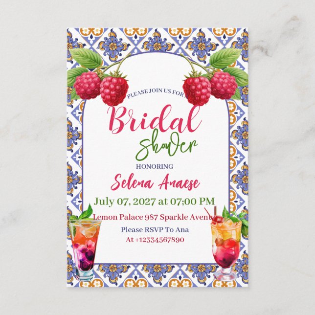 Tarjeta de Invitación para Despedida de Soltera (Anverso)