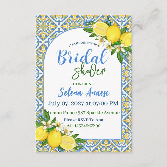 Tarjeta de Invitación para Despedida de Soltera (Anverso)