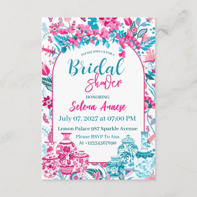 Tarjeta de Invitación para Despedida de Soltera (Anverso)