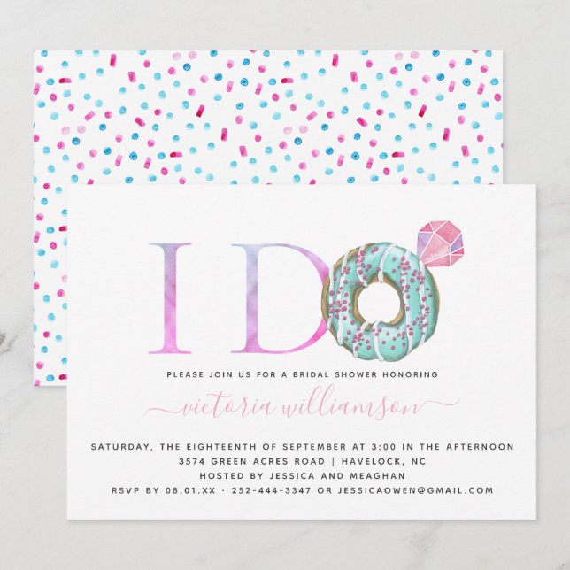 Tarjeta de Invitación para Despedida de Soltera co (Anverso / Reverso)