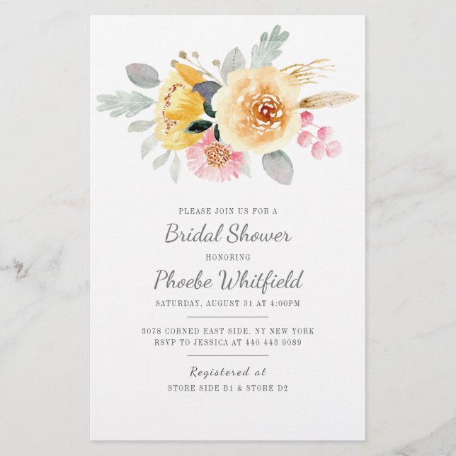 Tarjeta de Invitación para Despedida de Soltera co (Anverso)