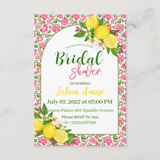 Tarjeta de Invitación para Despedida de Soltera co (Anverso)