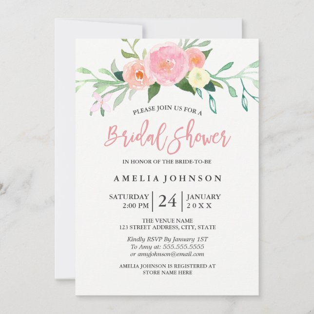 Tarjeta de invitación para despedida de soltera co (Anverso)
