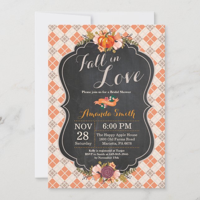 Tarjeta de Invitación para Despedida de Soltera 'E (Anverso)