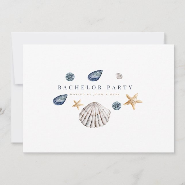 Tarjeta de invitación para despedida de soltero en (Anverso)