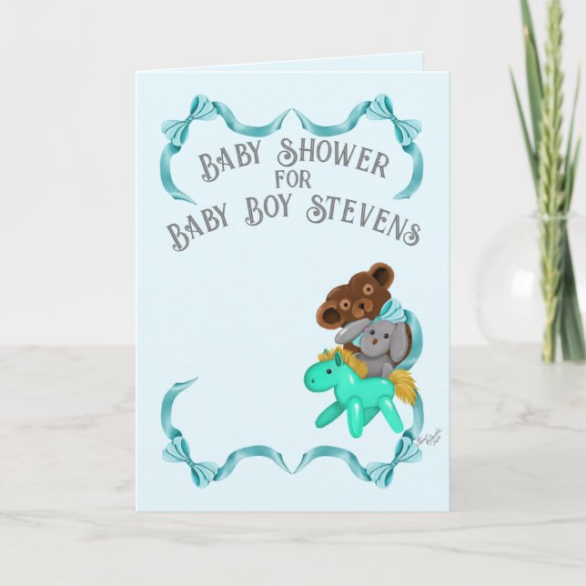 Tarjeta de invitación para ducha Baby Boy (Anverso)
