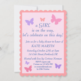 tarjeta de invitación para ducha de bebé para chic