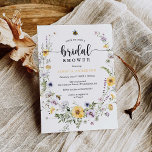 Tarjeta de invitación para ducha de novia de abeja<br><div class="desc">¡Esta hermosa ducha de novia es perfecta para cualquier futura novia! Edite fácilmente la información para crear una invitación única a la ducha de novia. Vea toda la colección de Flores silvestres para ver más artículos que coincidan.</div>