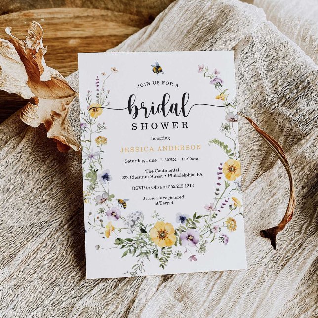 Tarjeta de invitación para ducha de novia de abeja (Subido por el creador)
