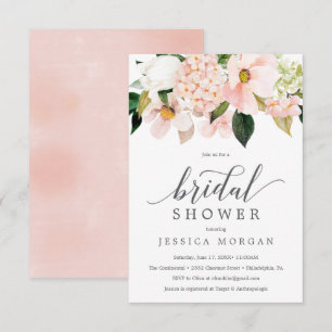 Tarjeta de invitación para ducha de novia Hydrange