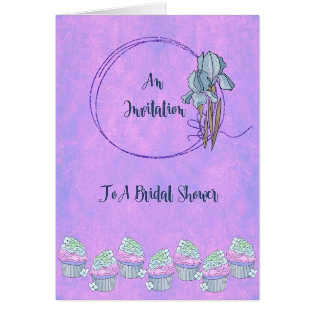 Tarjeta de invitación para ducha de novia, Lavanda (Frente)