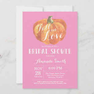 Tarjeta de invitación para ducha de novia otoño ro