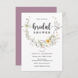 Tarjeta de invitación para ducha de novia rústica 