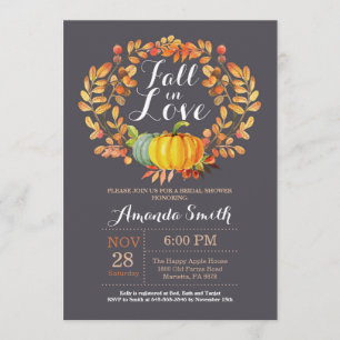 Tarjeta de invitación para ducha nupcial de otoño