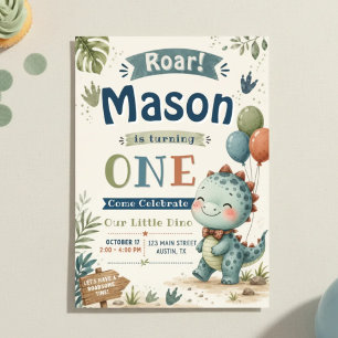 Tarjeta de invitación para el 1er cumpleaños de un