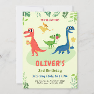 Tarjeta de invitación para el 2º cumpleaños de niñ