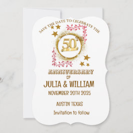 tarjeta de invitación para el 50 aniversario de bo