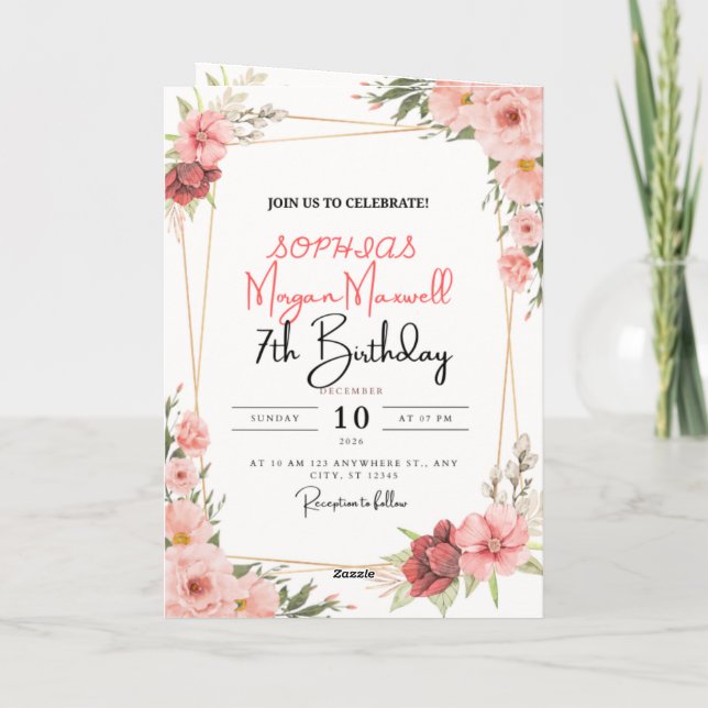 Tarjeta de invitación para el 7º cumpleaños de Sop (Reverso)