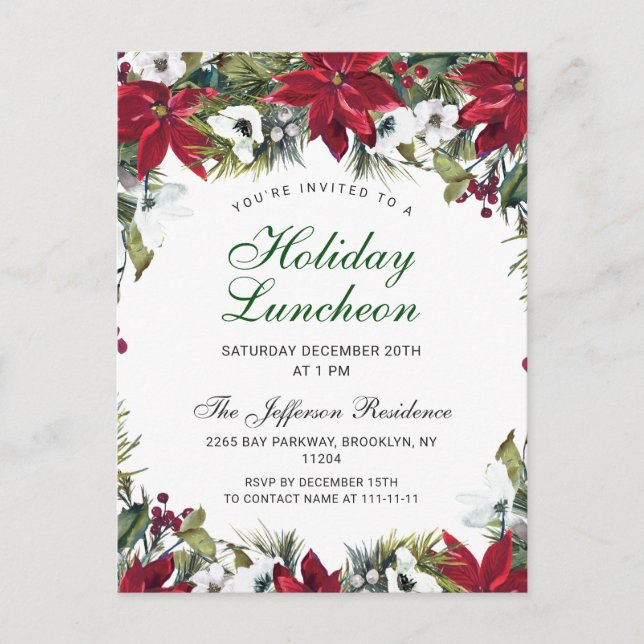 Tarjeta de invitación para el almuerzo de vacacion (Anverso)