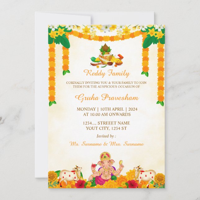 Tarjeta de invitación para el calentamiento de la  (Anverso)