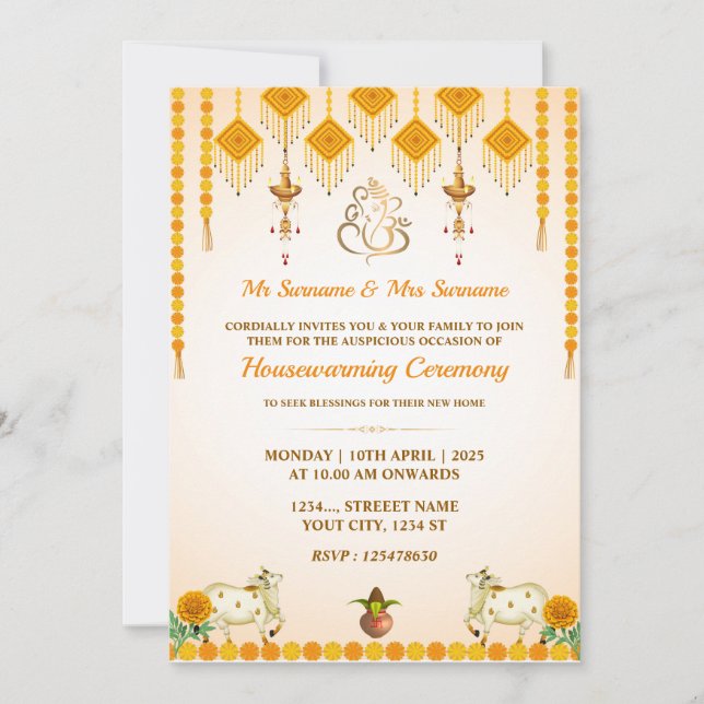 Tarjeta de invitación para el calentamiento de la  (Anverso)