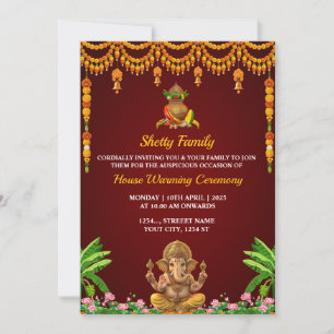 Tarjeta de invitación para el calentamiento de la