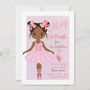 Tarjeta de invitación para el cumpleaños del balle