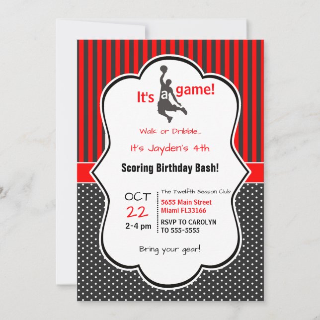 Tarjeta de invitación para el cumpleaños del balon (Anverso)