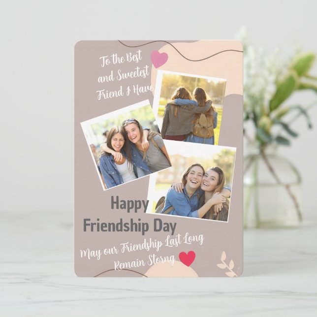 Tarjeta de invitación para el Día de la Amistad (Anverso de pie)