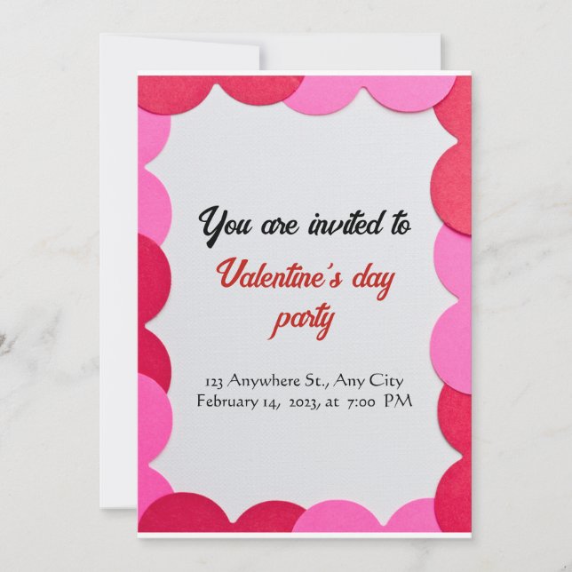 tarjeta de invitación para El día de San Valentín  (Anverso)