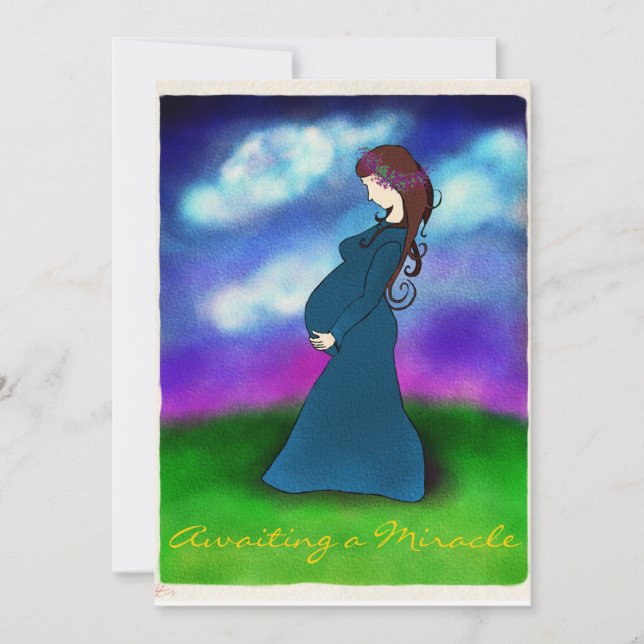 Tarjeta de Invitación para el embarazo "Paciencia" (Anverso)
