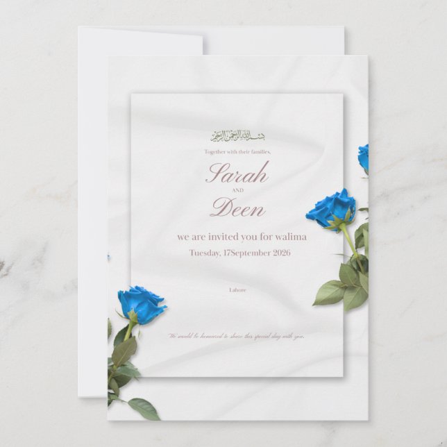 tarjeta de invitación para el evento de walima (Anverso)