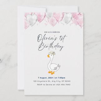 Tarjeta de Invitación para el Primer Cumpleaños co