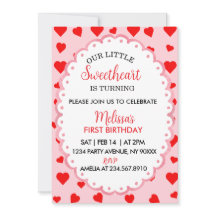 Tarjeta de invitación para el primer cumpleaños de