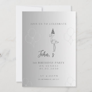 Tarjeta de invitación para el primer cumpleaños de