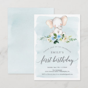 Tarjeta de invitación para el primer cumpleaños de