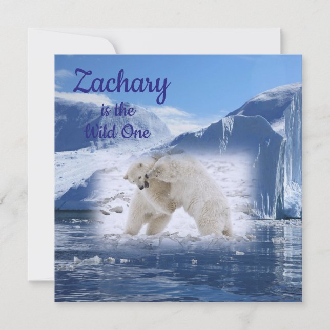 Tarjeta de Invitación para el Primer Cumpleaños de (Anverso)