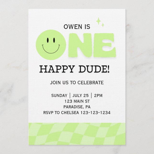 TARJETA DE INVITACIÓN PARA EL PRIMER CUMPLEAÑOS DE (Anverso)