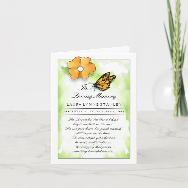Tarjeta de invitación para el servicio conmemorati (Anverso)
