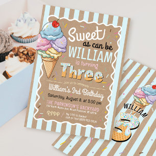 Tarjeta de Invitación para el Tercer Cumpleaños de