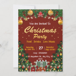 Tarjeta de invitación para eventos de Navidades ed