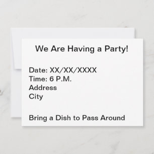 Tarjeta de invitación para fiesta de 4,5" x 6,25" 