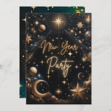 Tarjeta de invitación para fiesta de Año Nuevo Cel